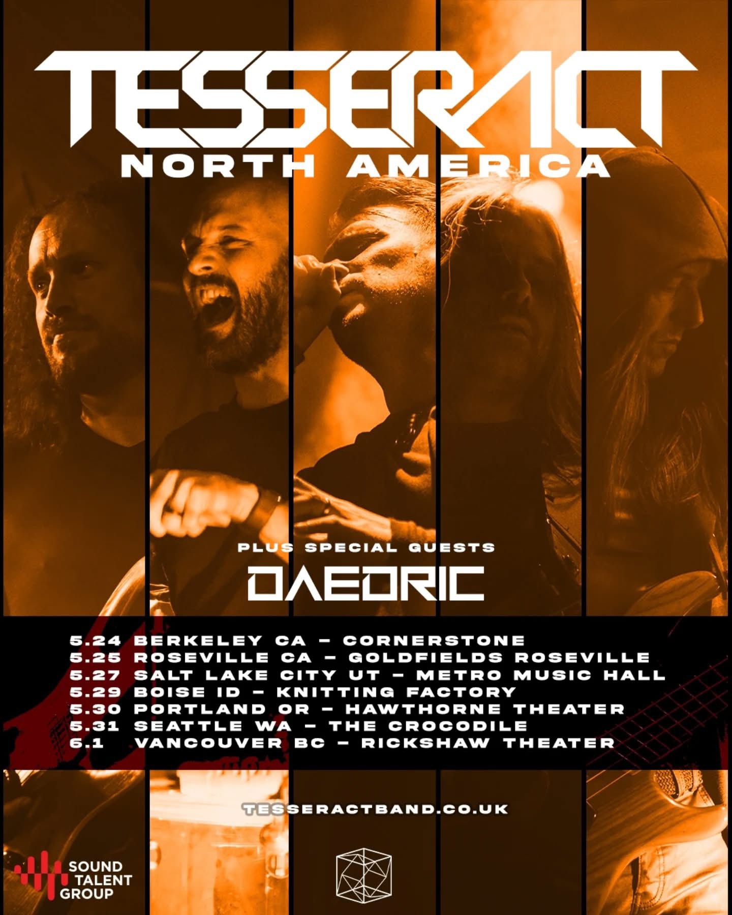 Daedric — Supporting TesseracT tour flyer