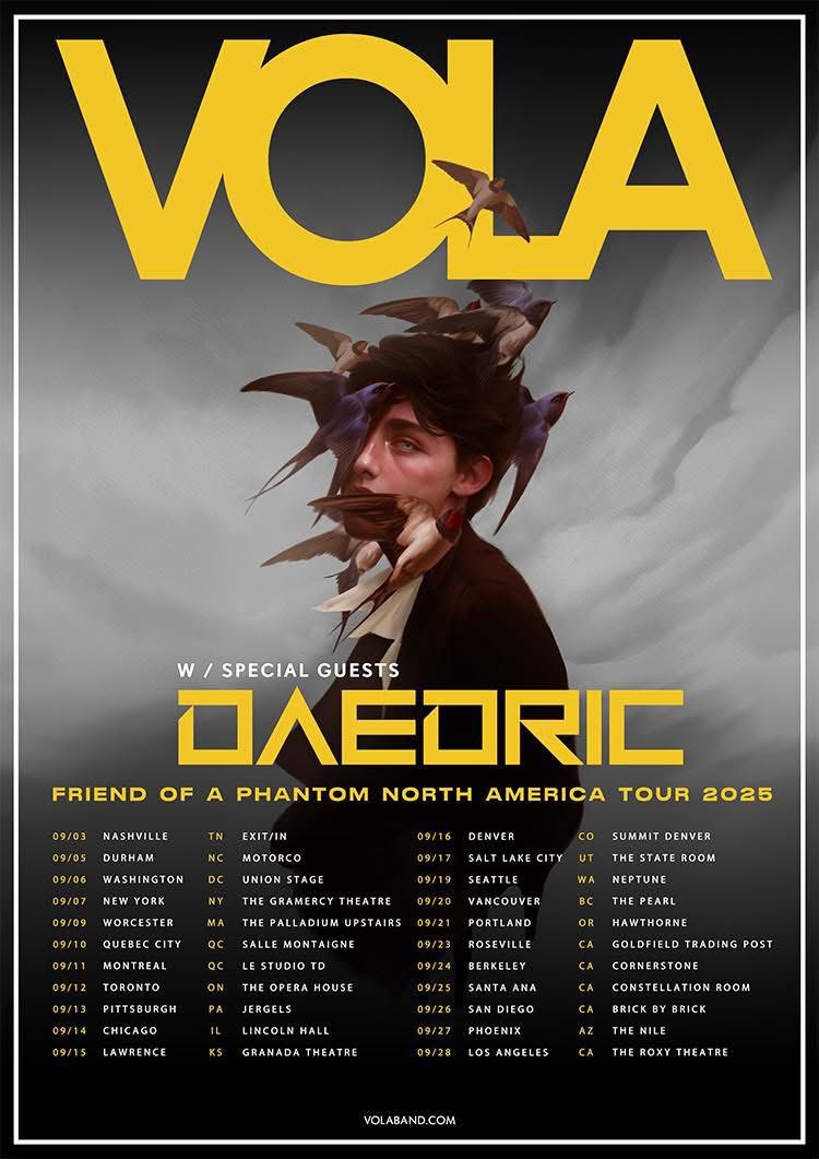Daedric — Supporting VOLA tour flyer