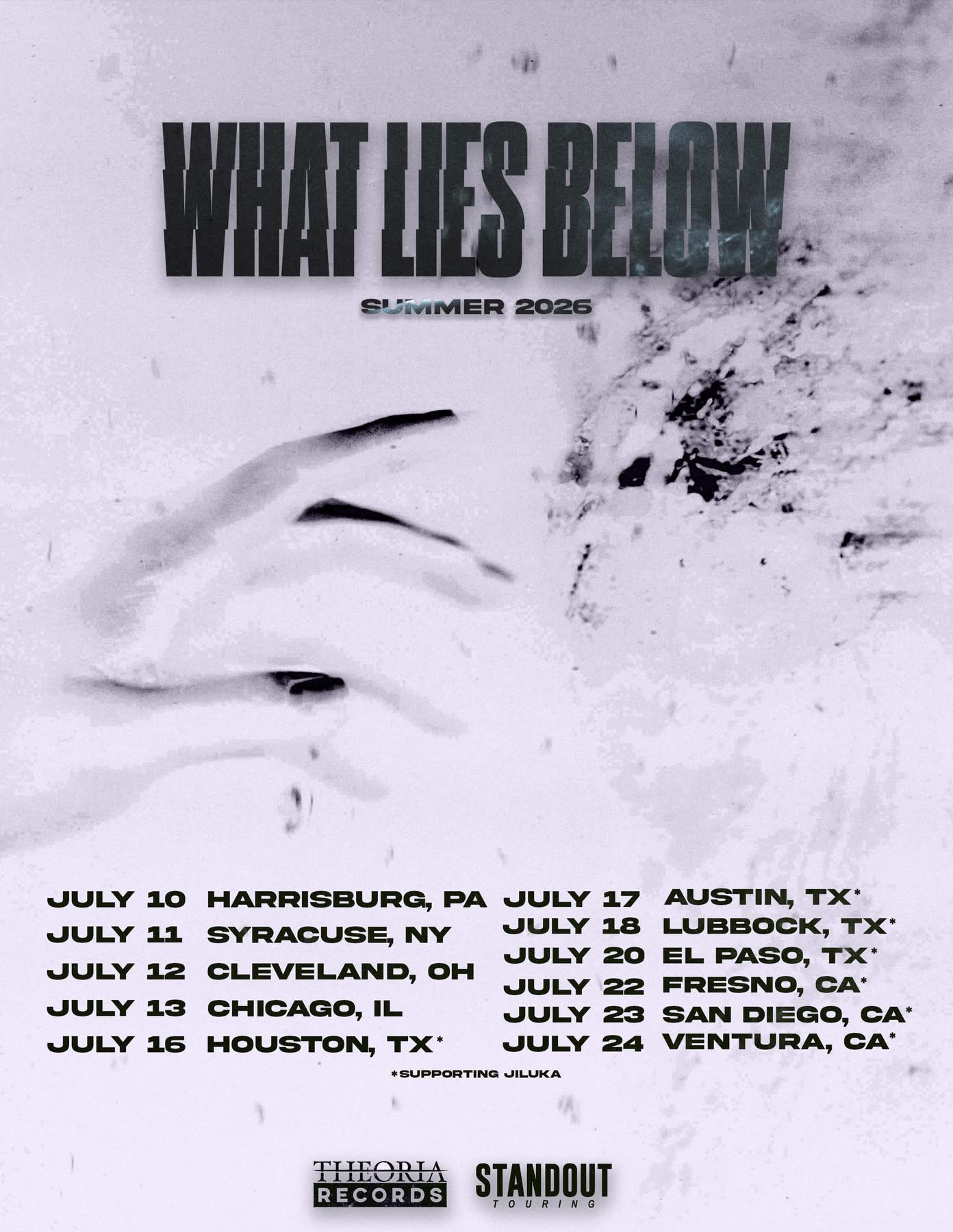 What Lies Below — Summer 2026 tour flyer