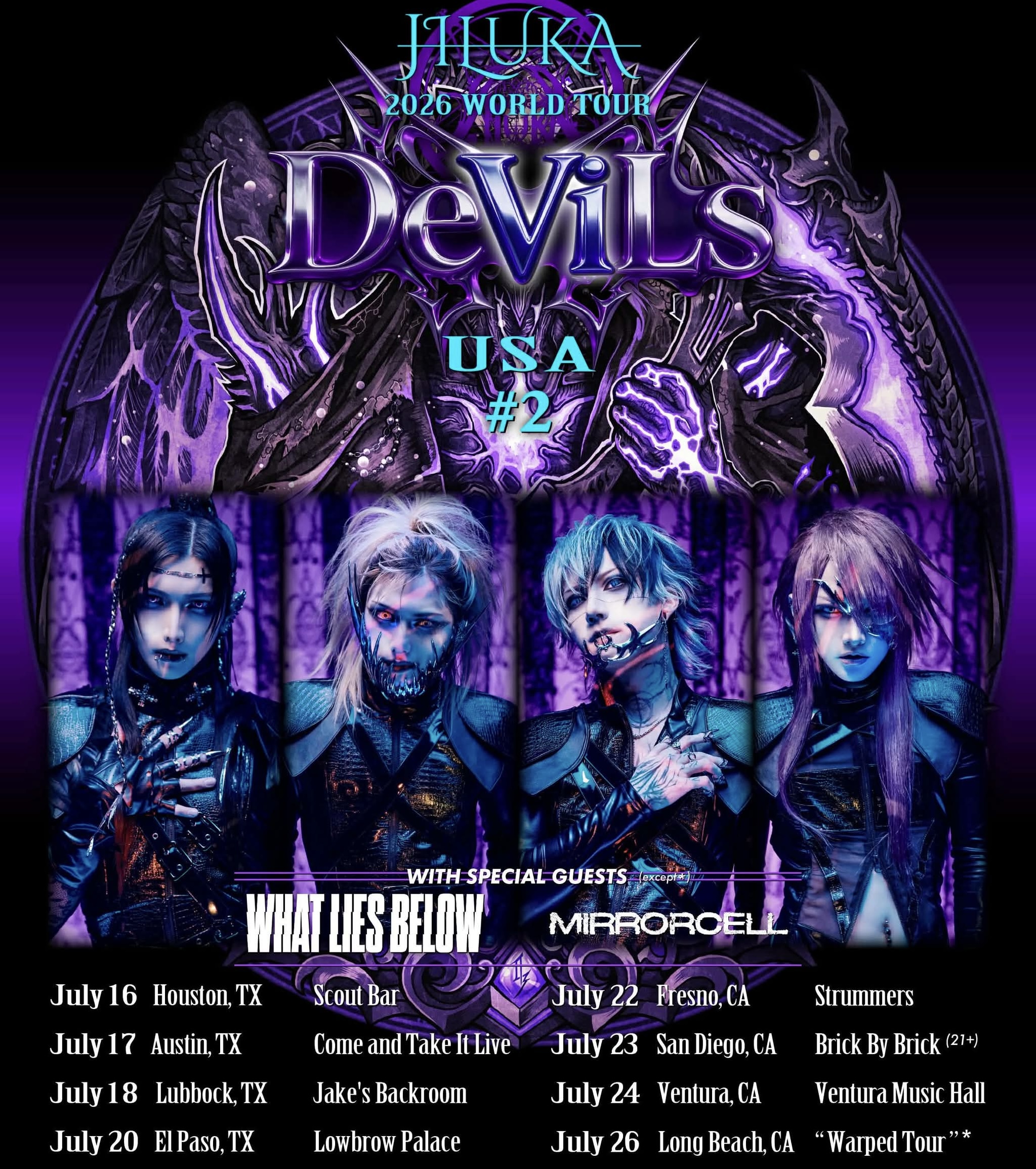 What Lies Below — Supporting JILUKA / 2026 tour flyer